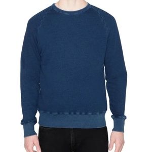 SLATE & STONE Mens Cooper OverDye Raglan Sweatshirt in Lake Blue Size XL…